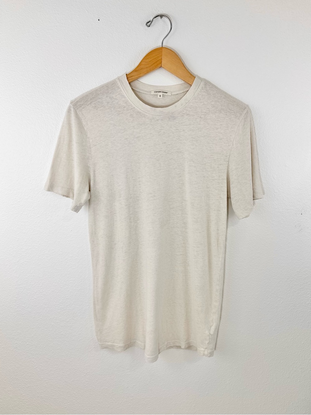 Cotton Citizen Hemp Organic Cotton Tee Cream Size Small Men’s Crewneck T Shir